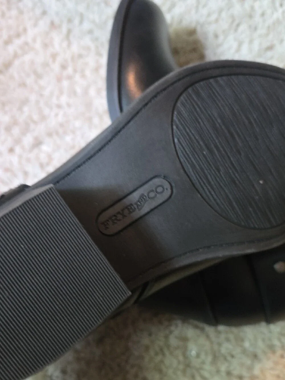 FRYE AND CO. Black Faux Leather Buckle Strap Ankle Booties Size 7.5